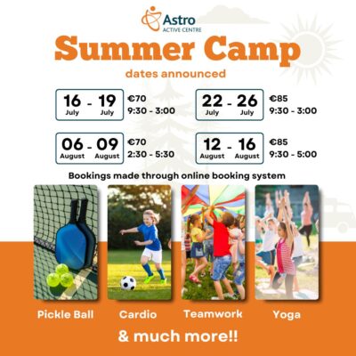 Astro Active Summer Camps timetable 2024
